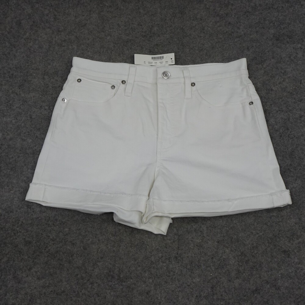 J Crew Jean Shorts Womens 28 White Denim Cut Off Cuffed Hot Pants Casual Beach